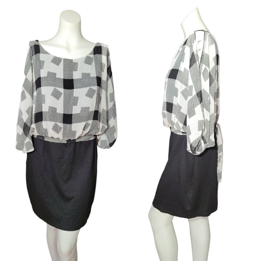 Janette Plus Pullover 80s Dress Slit arm sleeves XL